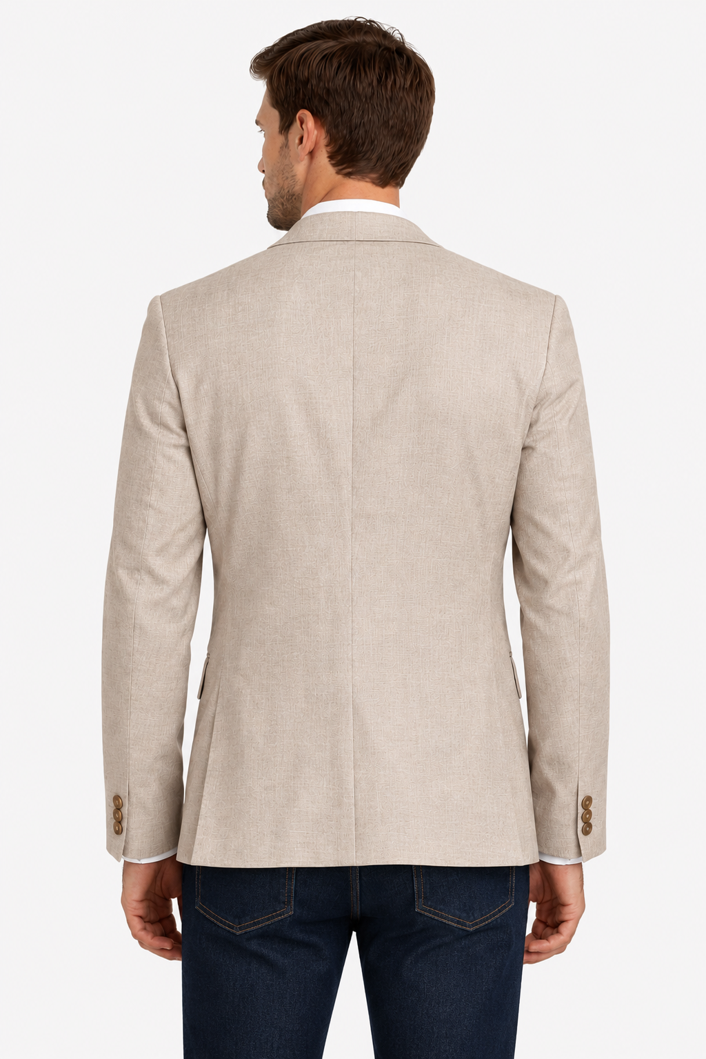 Beige Pure Linen Sports Jacket | Lightweight Oatmeal Blazer