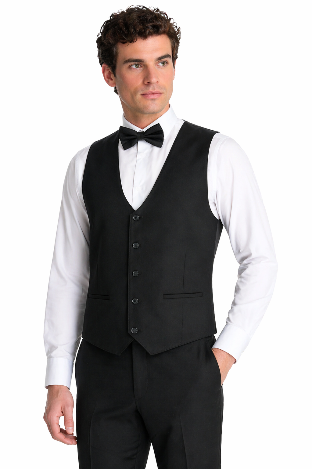 Black 3 Piece Tuxedo Tailored Fit Dinner Suit | Jacket, Waistcoat & Trousers | Edina