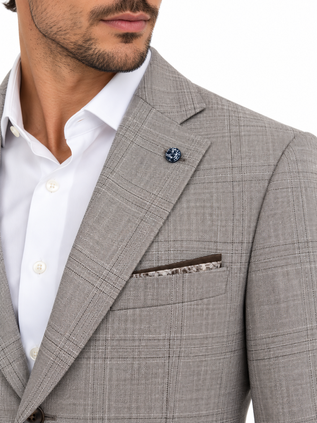 Stone Check Blazer Jacket | Regular Fit Smart Casual Sports Jacket | Seine Stone