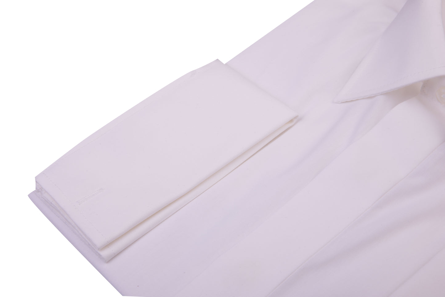 Men's Ivory Dress Shirt Double Cuff Covered Buttons