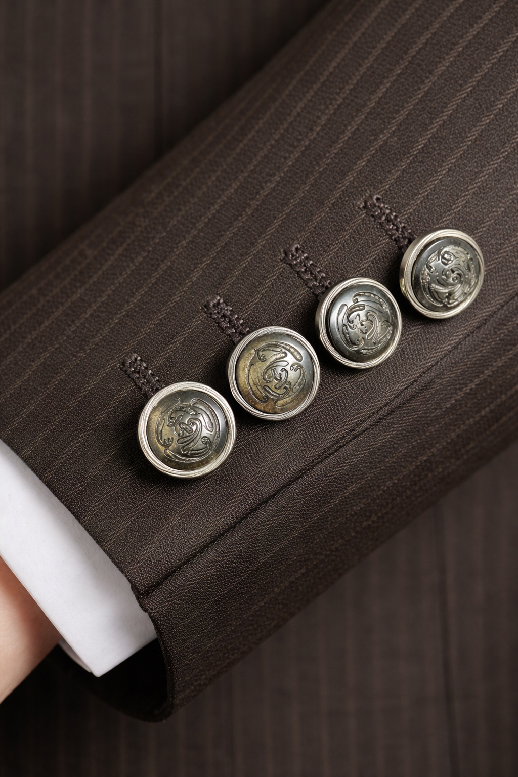 Brown Stripe Prince Edward Jacket | 100% Wool | Steampunk Costume Victorian Edwardian Fancy Dress