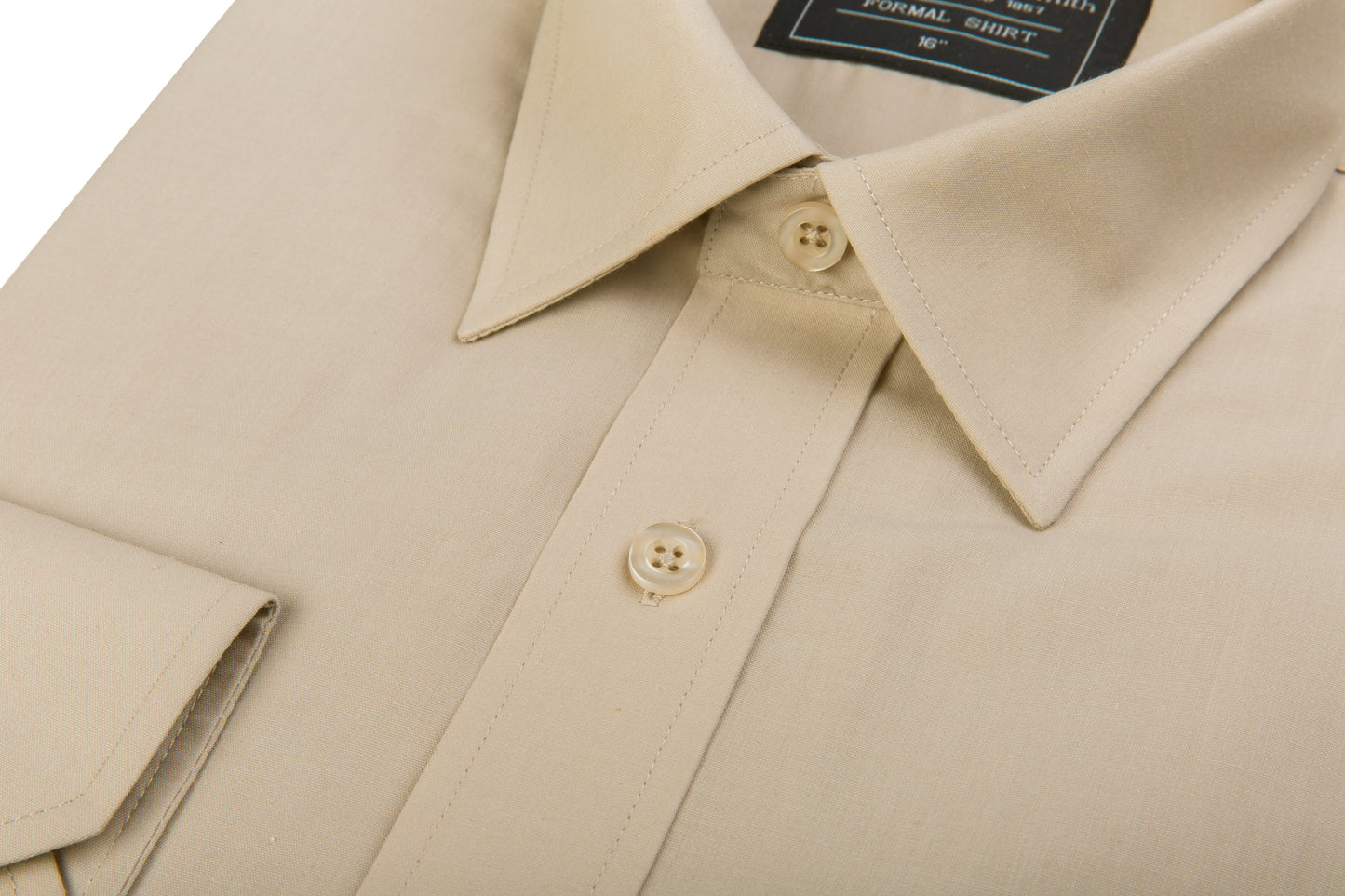 Men's Ecru Beige Formal Cotton Shirt