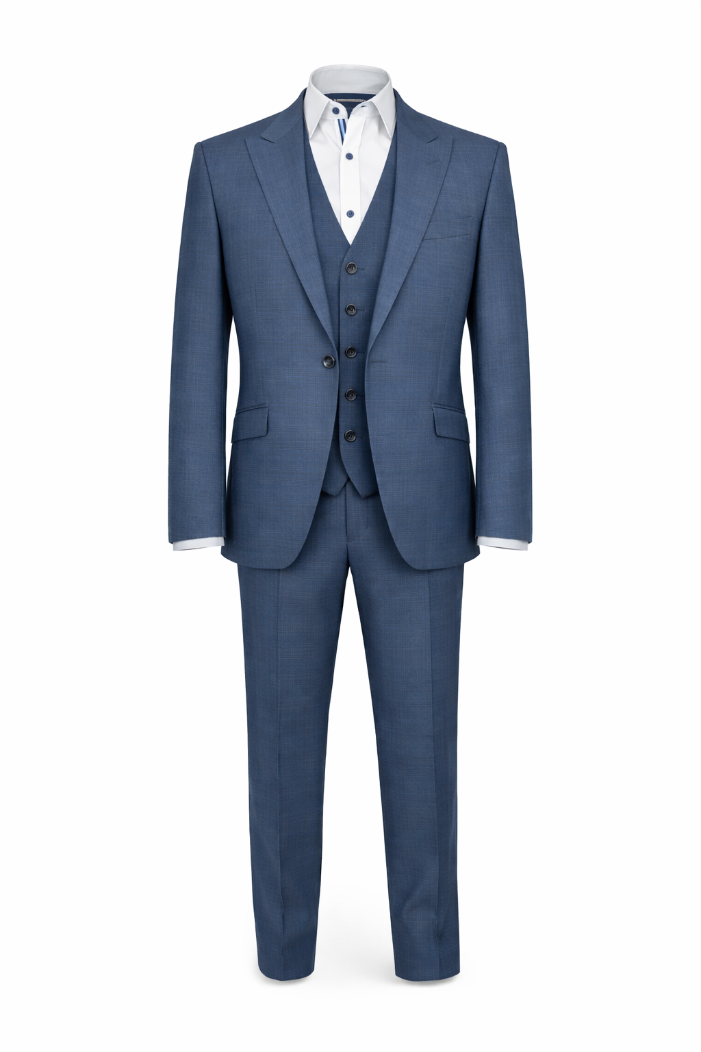 Blue Check 3 Piece Suit | Modern Fit | Jacket, Trousers & Waistcoat