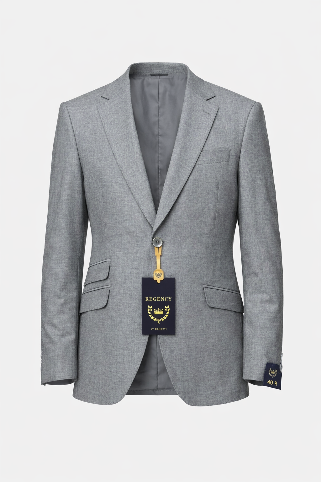 Benetti Regency Grey 3 Piece Wool Suit | Tailored Fit Jacket, Trousers & Waistcoat