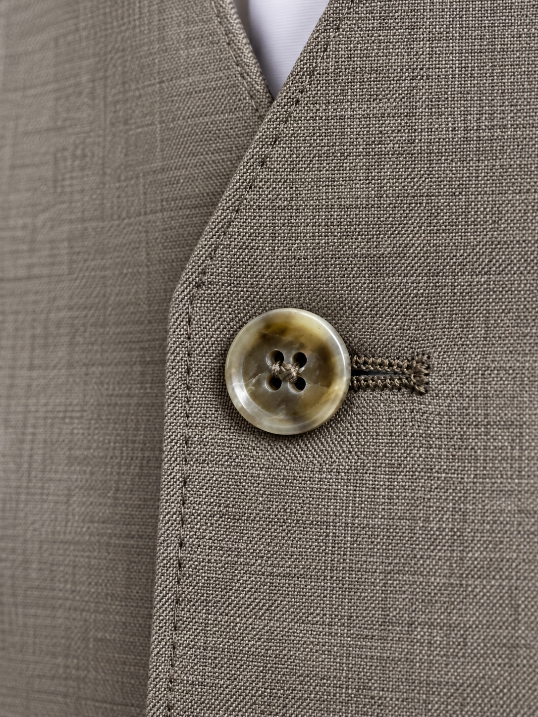 Alexandre London Men's Tailored Fit Stone 100% Wool Waistcoat