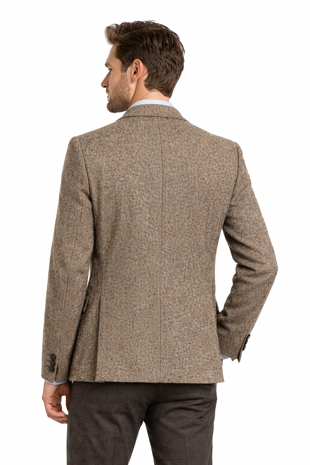 Beige Donegal Biscuit Tweed Jacket | Wool & Cotton Blend Blazer