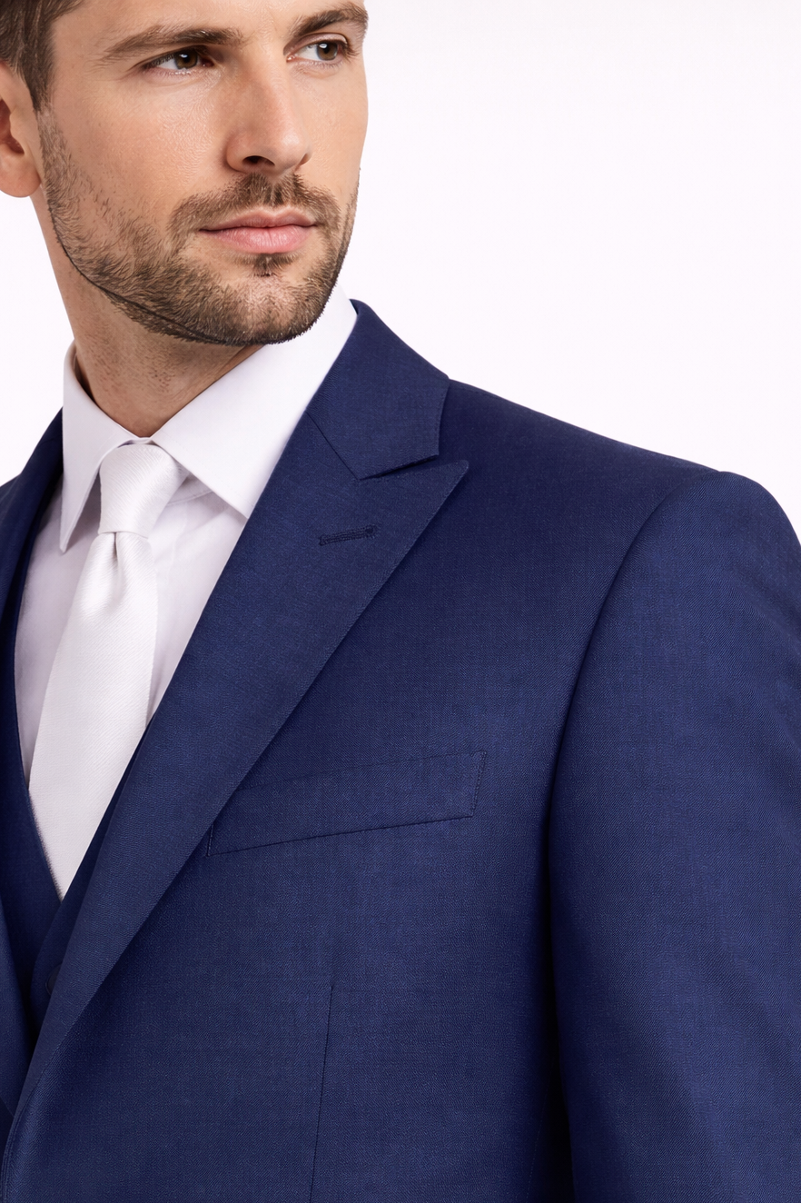 Electric Blue 2 Piece Tailcoat Suit | Wool & Mohair Jacket & Trousers