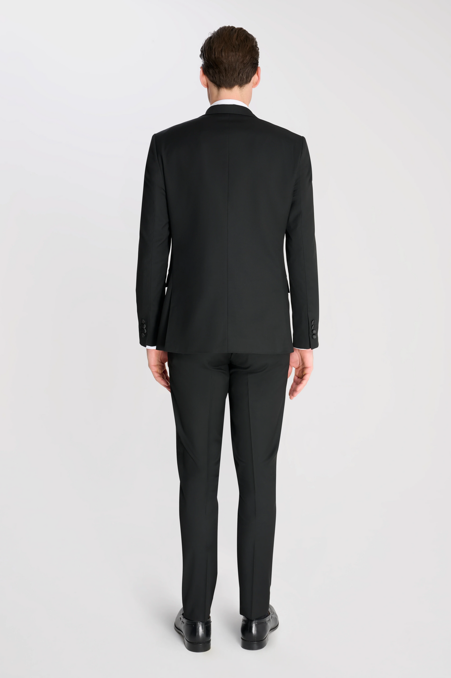 Black 3 Piece Tuxedo Tailored Fit Dinner Suit | Jacket, Waistcoat & Trousers | Edina