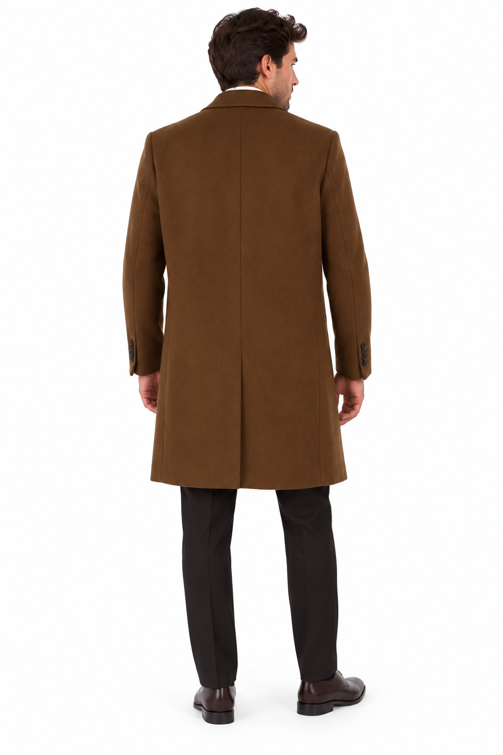 Ted Baker Camel Tan Wool Overcoat | Knee Length Long Winter Coat