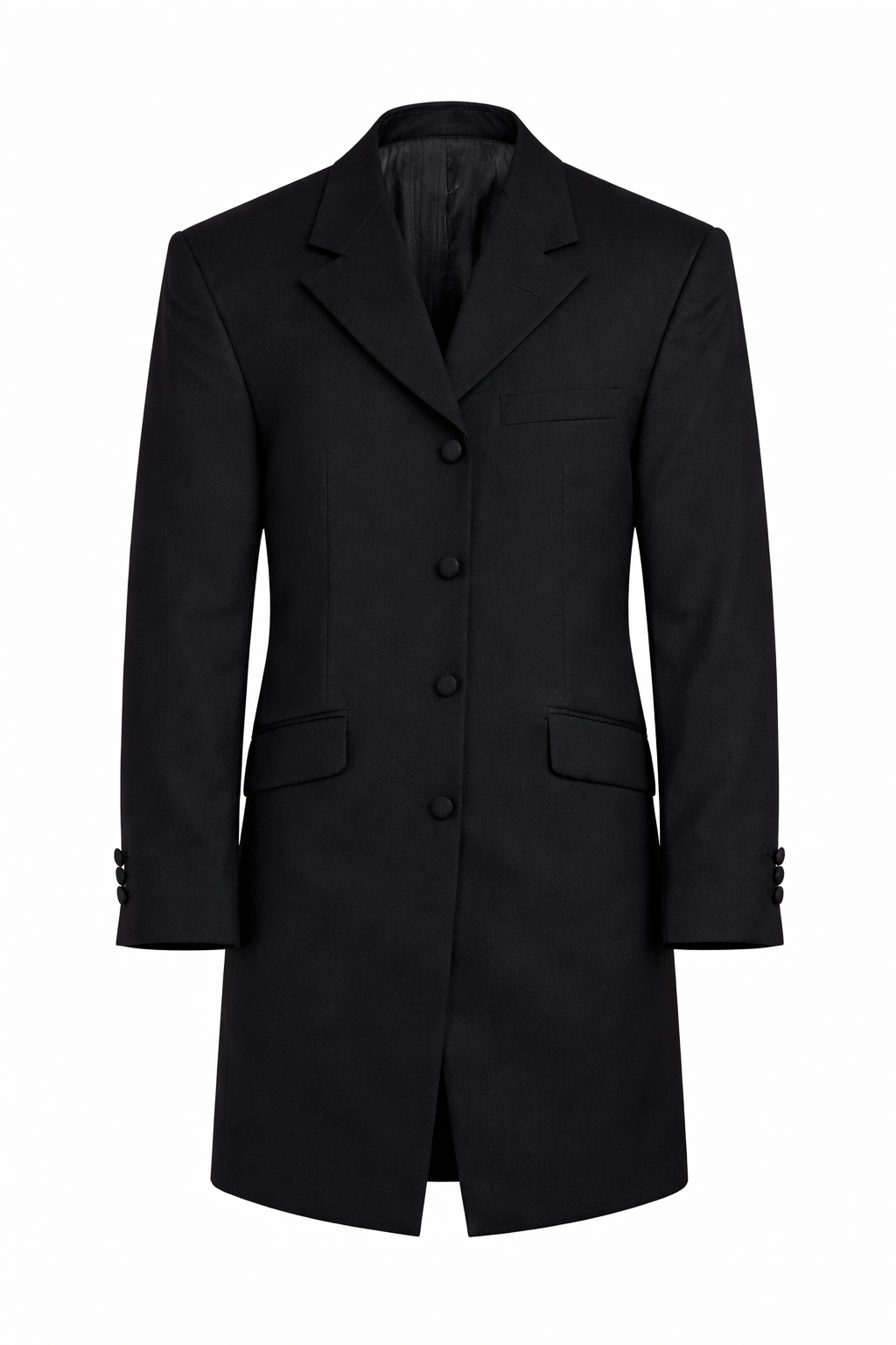 Plain Black Prince Edward Jacket | 100% Wool | Steampunk Costume Victorian Edwardian Fancy Dress