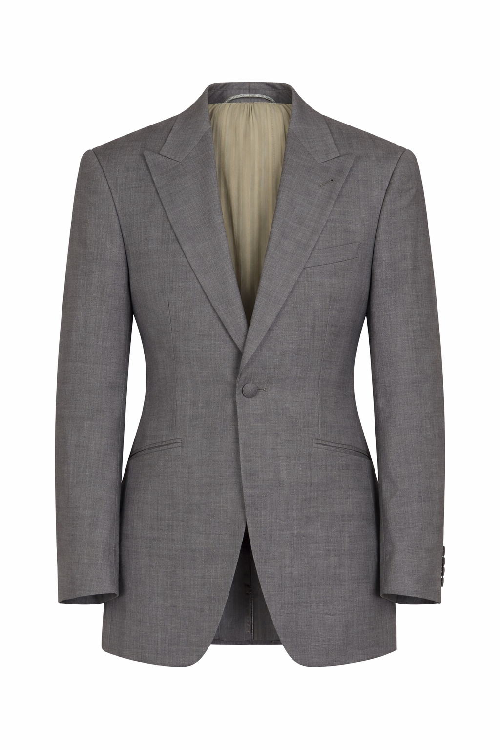 Silver Grey Suit Jacket | Longer Line 100% Wool Blazer | Fine Herringbone Weave