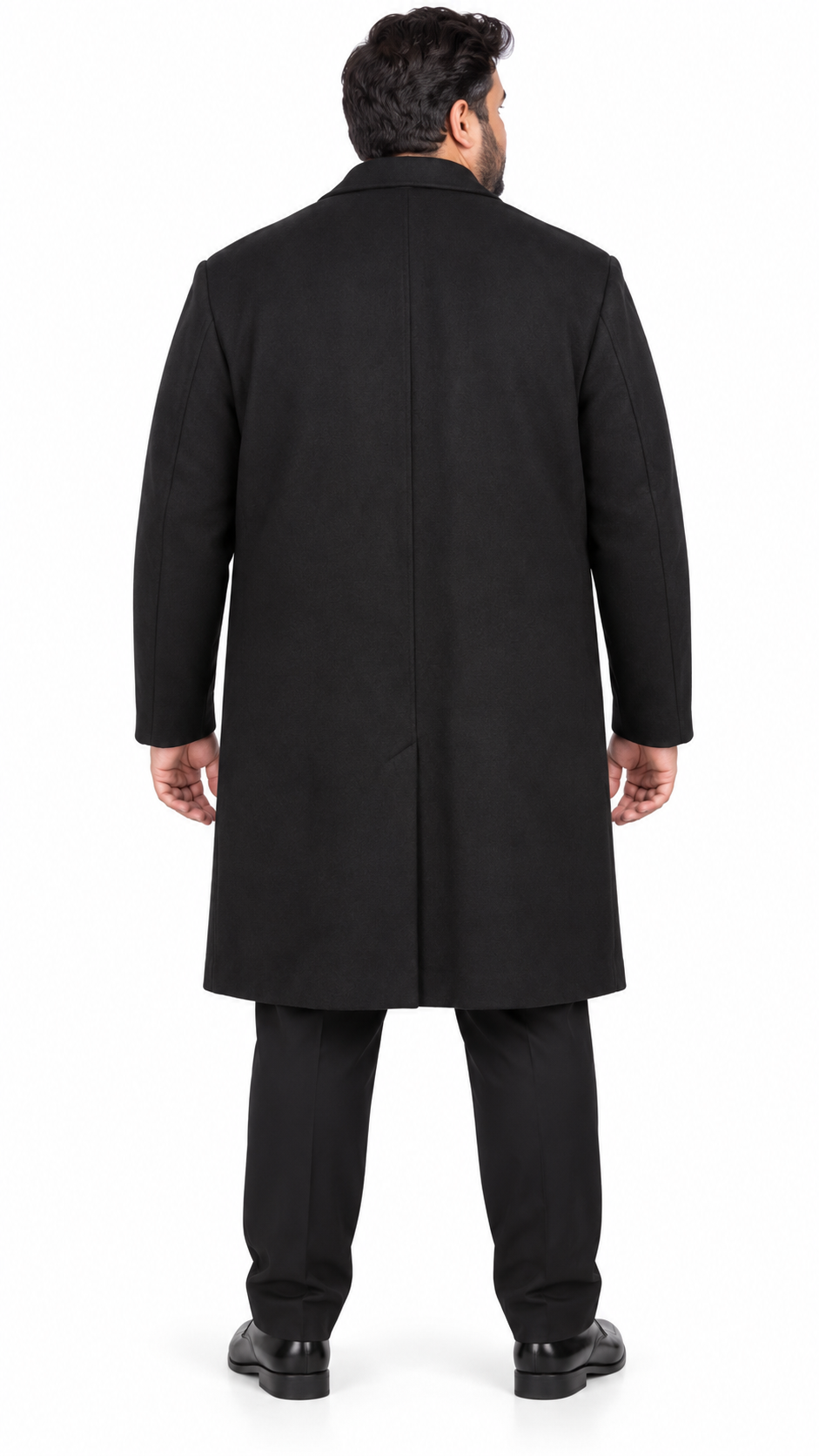 River Island Black Wool Knee Length Formal Overcoat | Big & Tall | 5XL fits 54" - 58" Chest