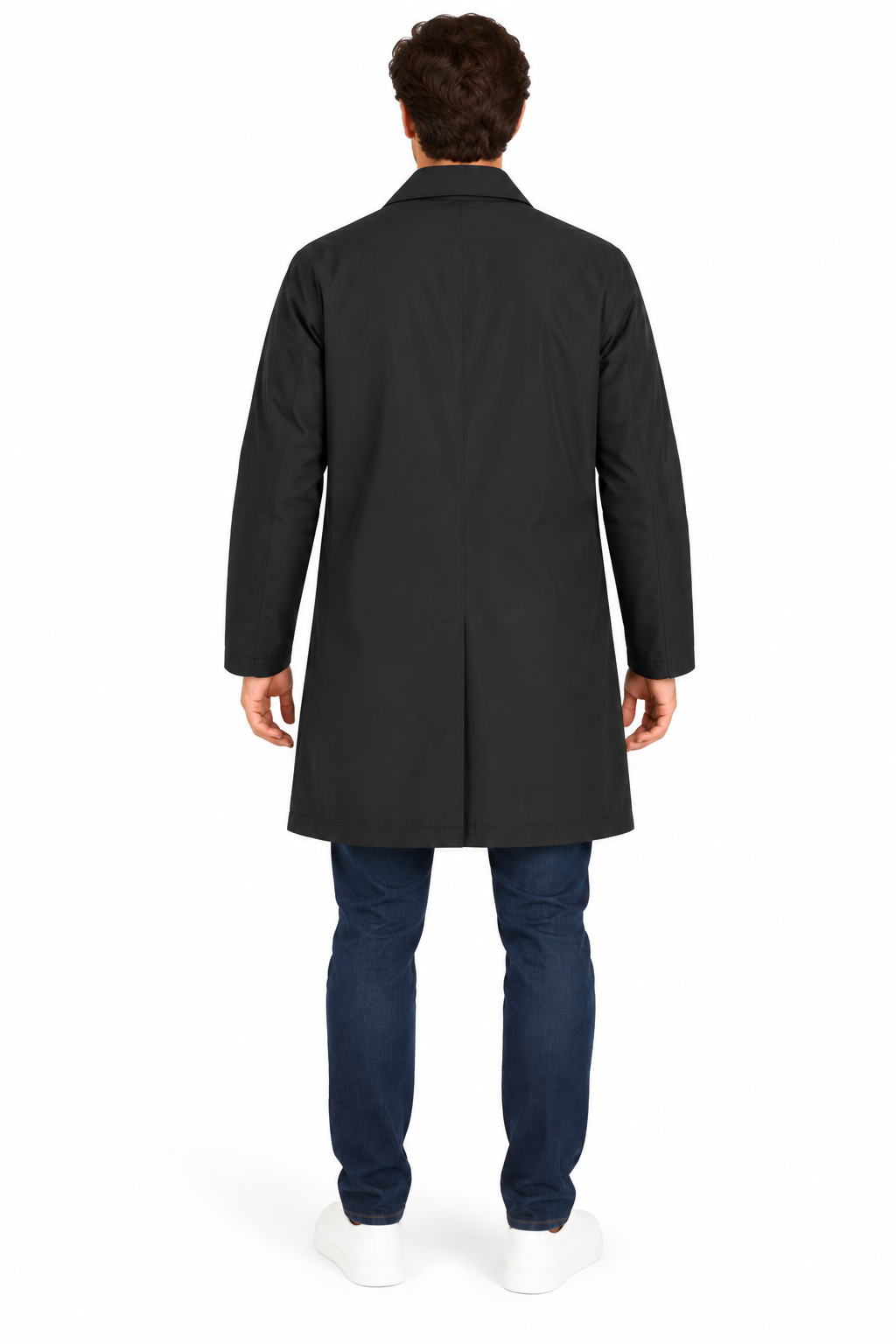 Black Single Breasted Formal Raincoat | Fully Lined