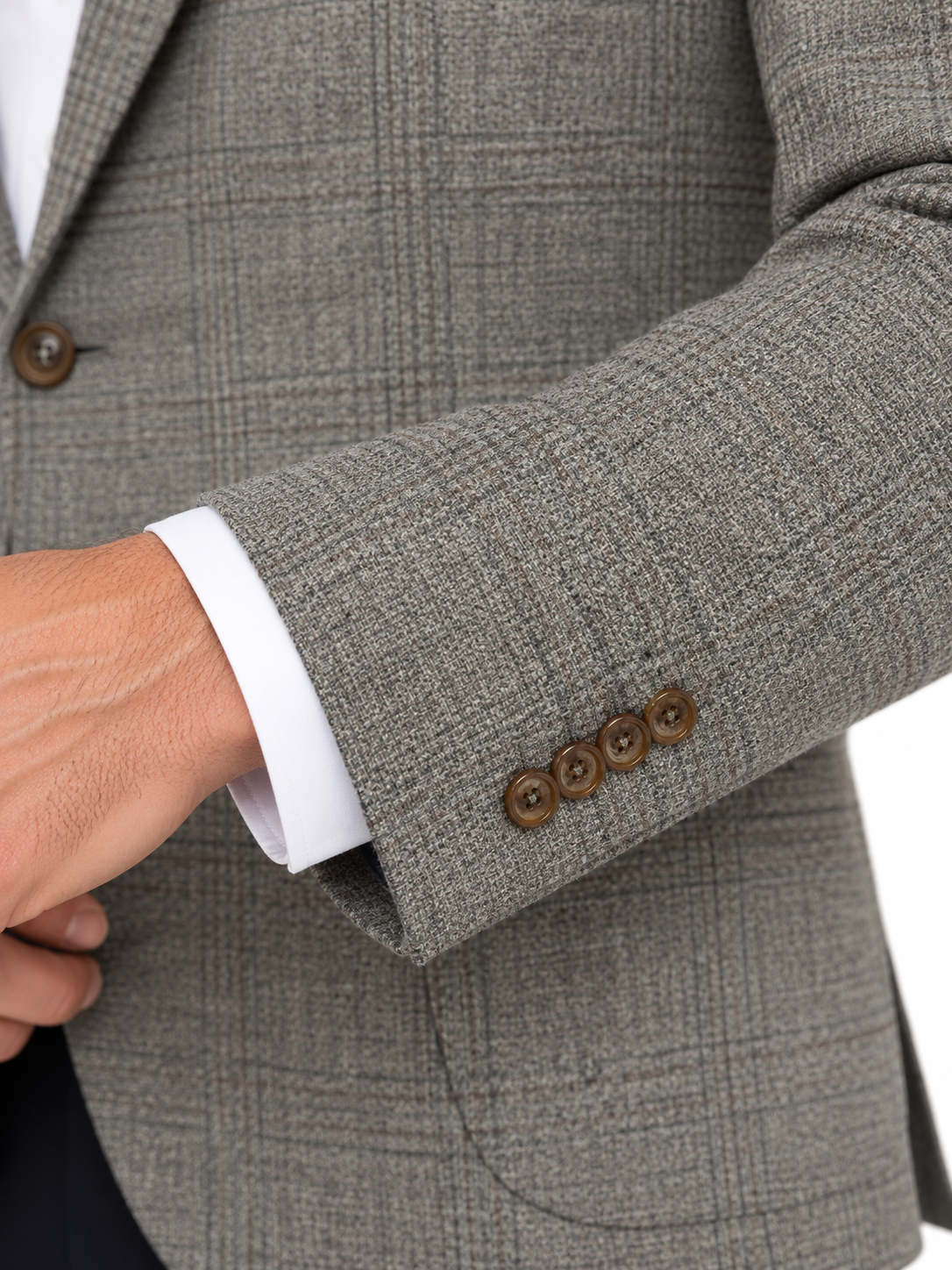 Muted Sage Green Checked Blazer | Tailored Fit Smart Casual Sports Jacket | Herbie Sage