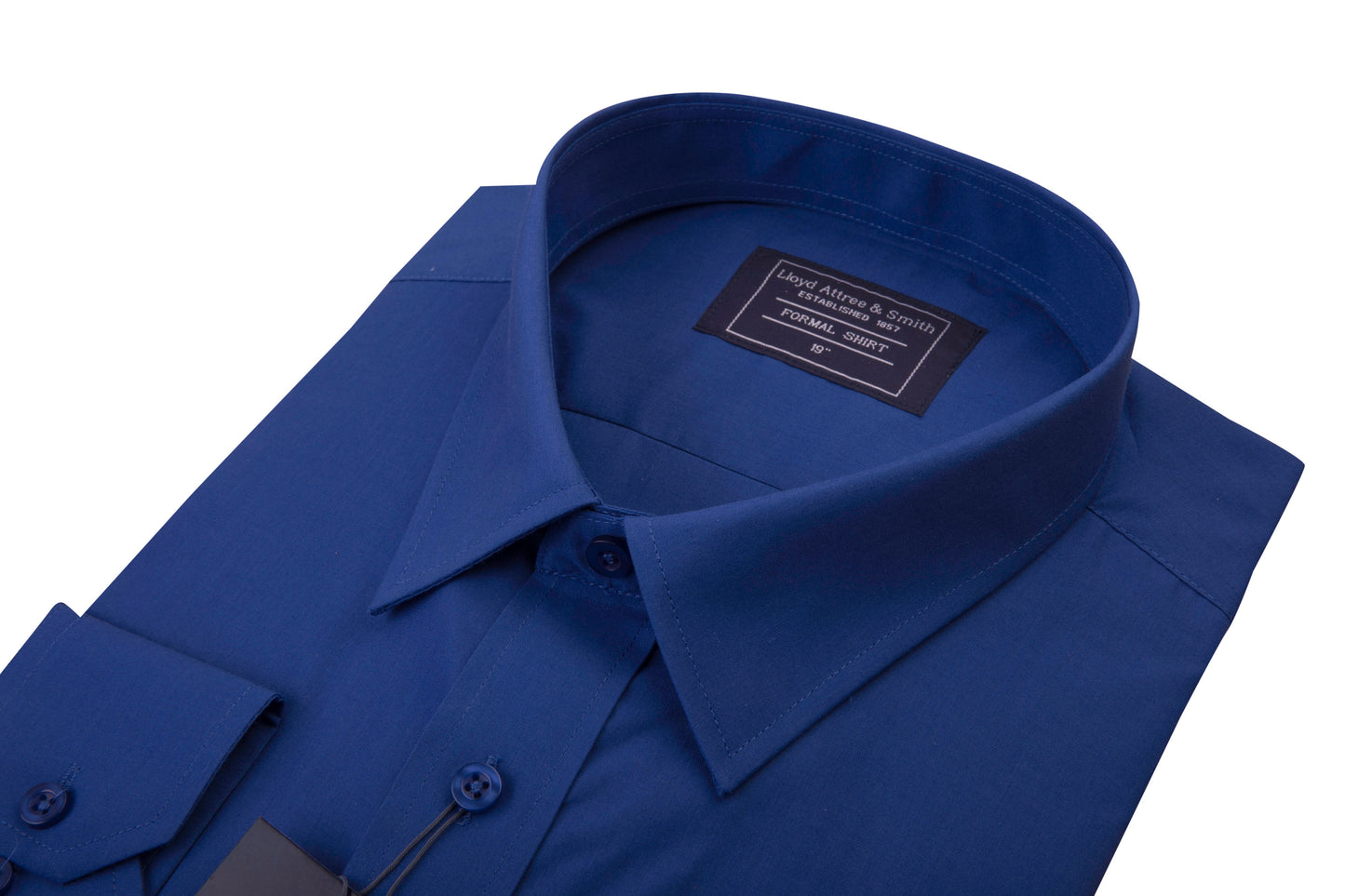 Men's Navy Blue Cotton Shirt Single Cuff Regular Collar