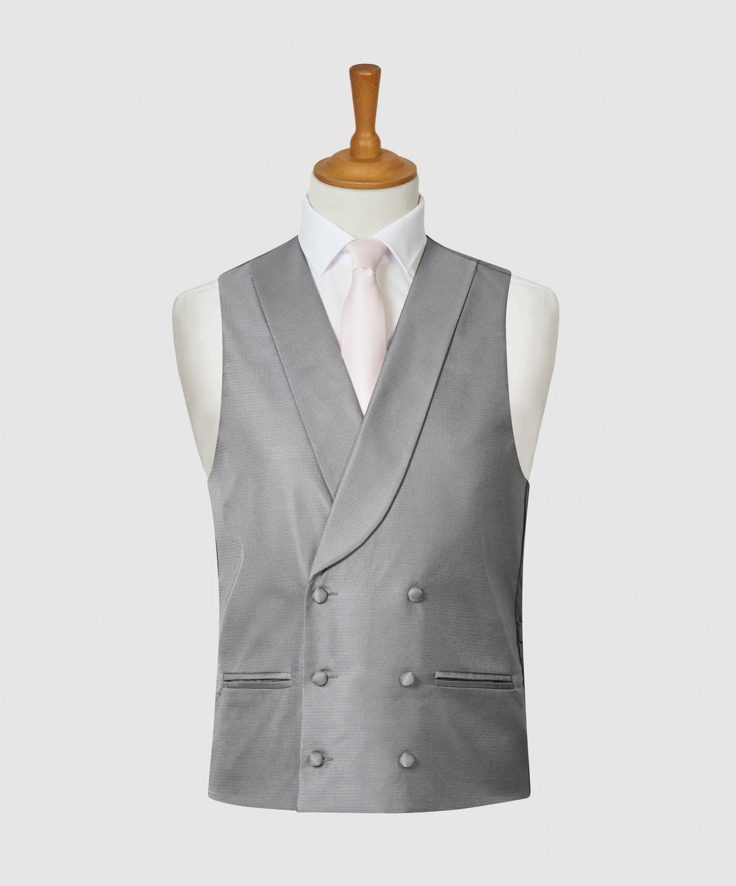 Grey Double Breasted Waistcoat | Modern Fit Vest for Morning Tails