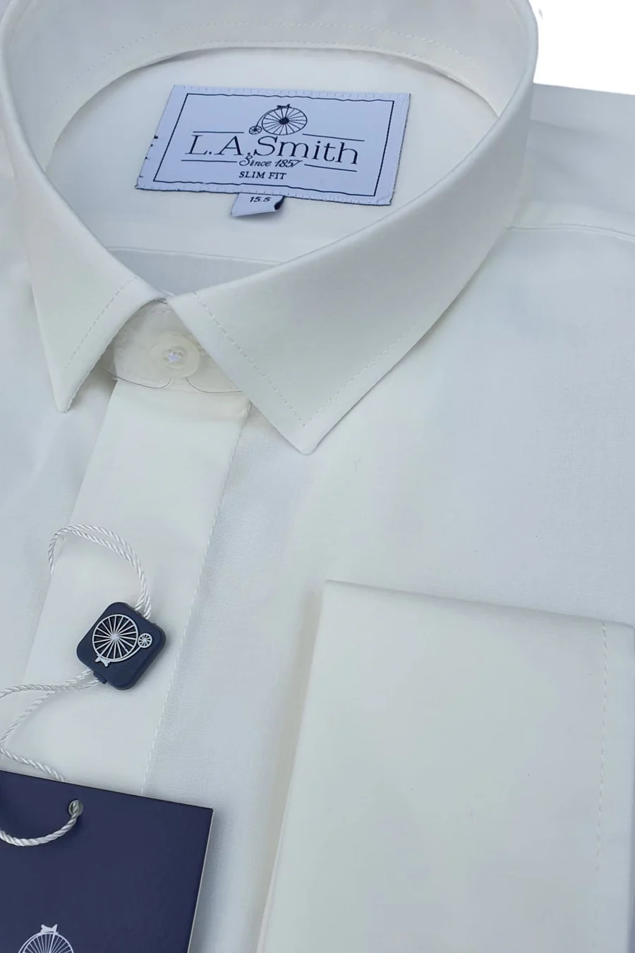 Men's Modern Fit Ivory Regular Collar Cotton Shirt