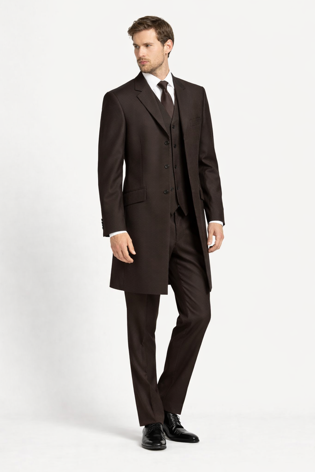 Brown Stripe Prince Edward Jacket | 100% Wool | Steampunk Costume Victorian Edwardian Fancy Dress