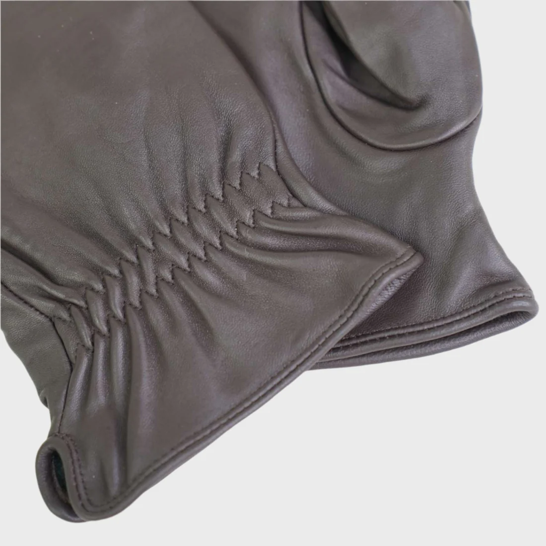 Waterloo Plain Black Leather Glove with Elasticated Wrist