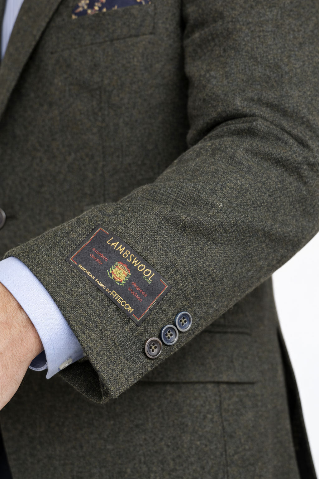 Olive Green Tweed Jacket Blazer | Pure 100% Lambs Wool