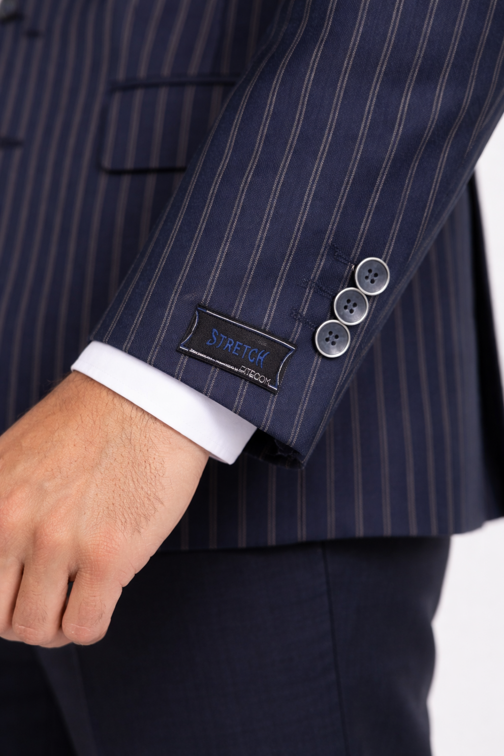 Navy Blue & White Striped Boating Jacket | Wool Blend Blazer