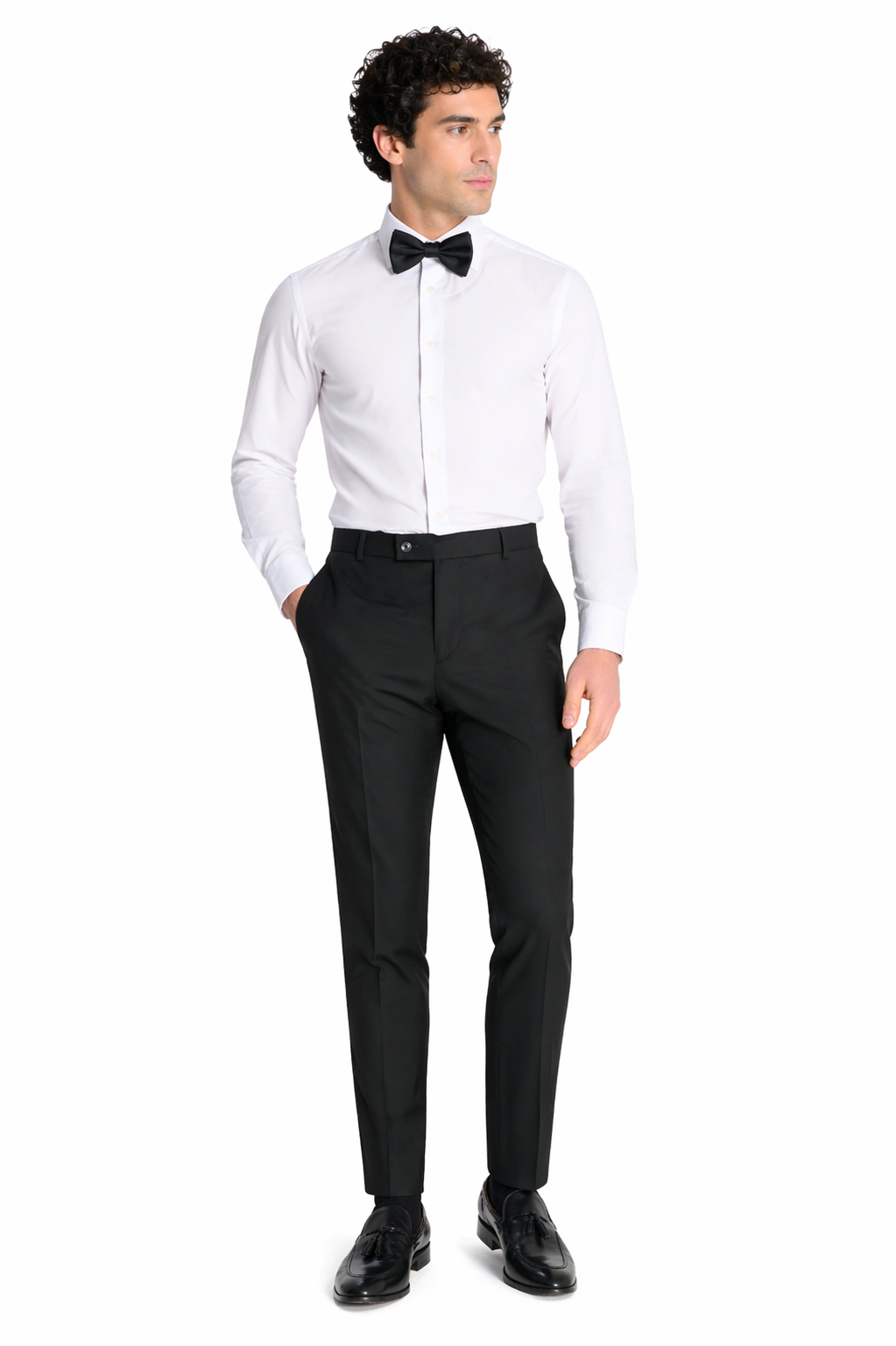 Black 2 Piece Tuxedo Slim Fit Dinner Suit | Jacket & Trousers | Edina