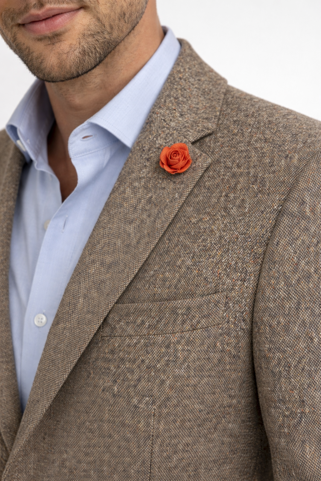 Beige Donegal Biscuit Tweed Jacket | Wool & Cotton Blend Blazer