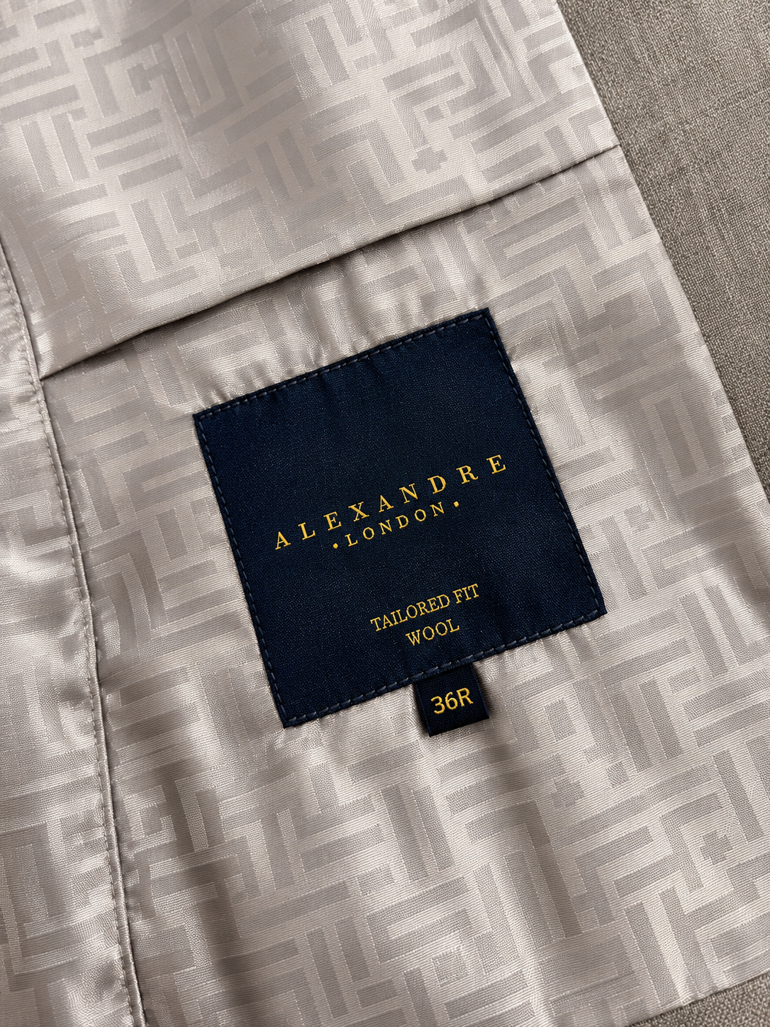 Alexandre London Men's Tailored Fit Stone 100% Wool Waistcoat