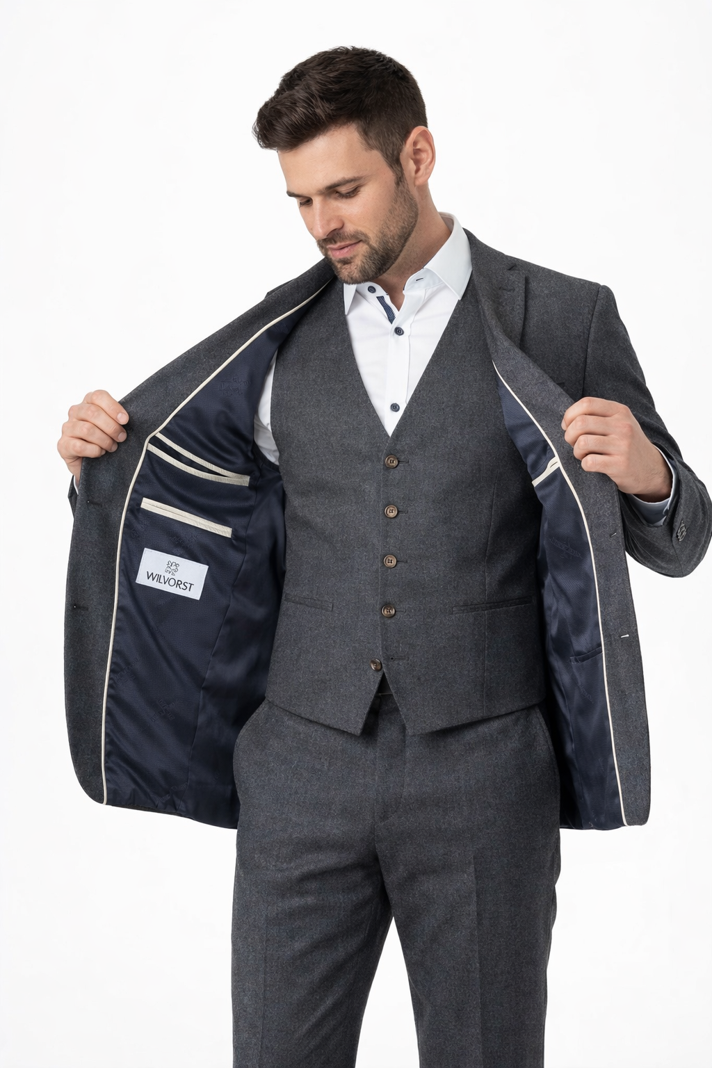 Grey Flannel 3 Piece Suit | 100% Wool | Jacket, Trouser & Waistcoat