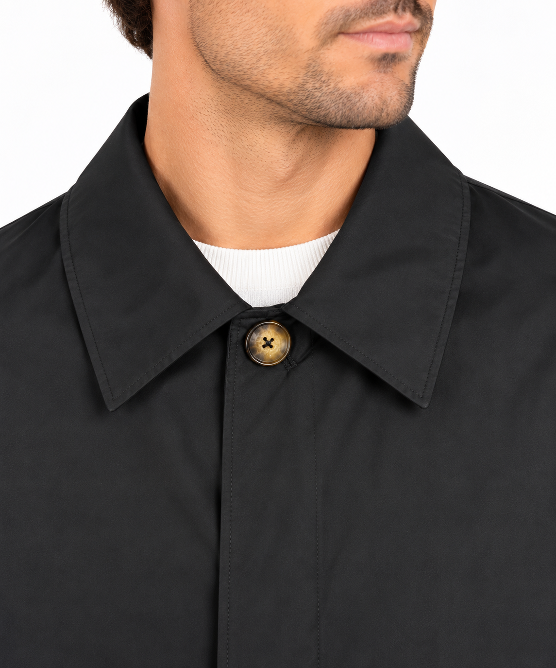 Black Single Breasted Formal Raincoat | Fully Lined