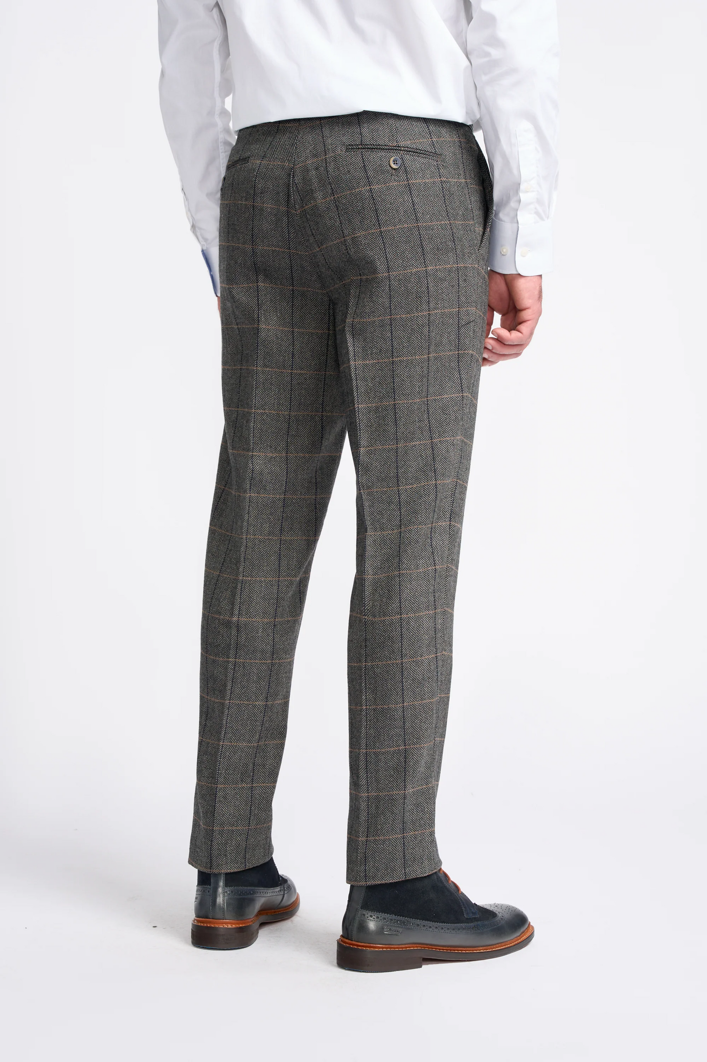 Cavani 3 Piece Tweed Suit | Albert Grey Herringbone | Wool Slim Fit