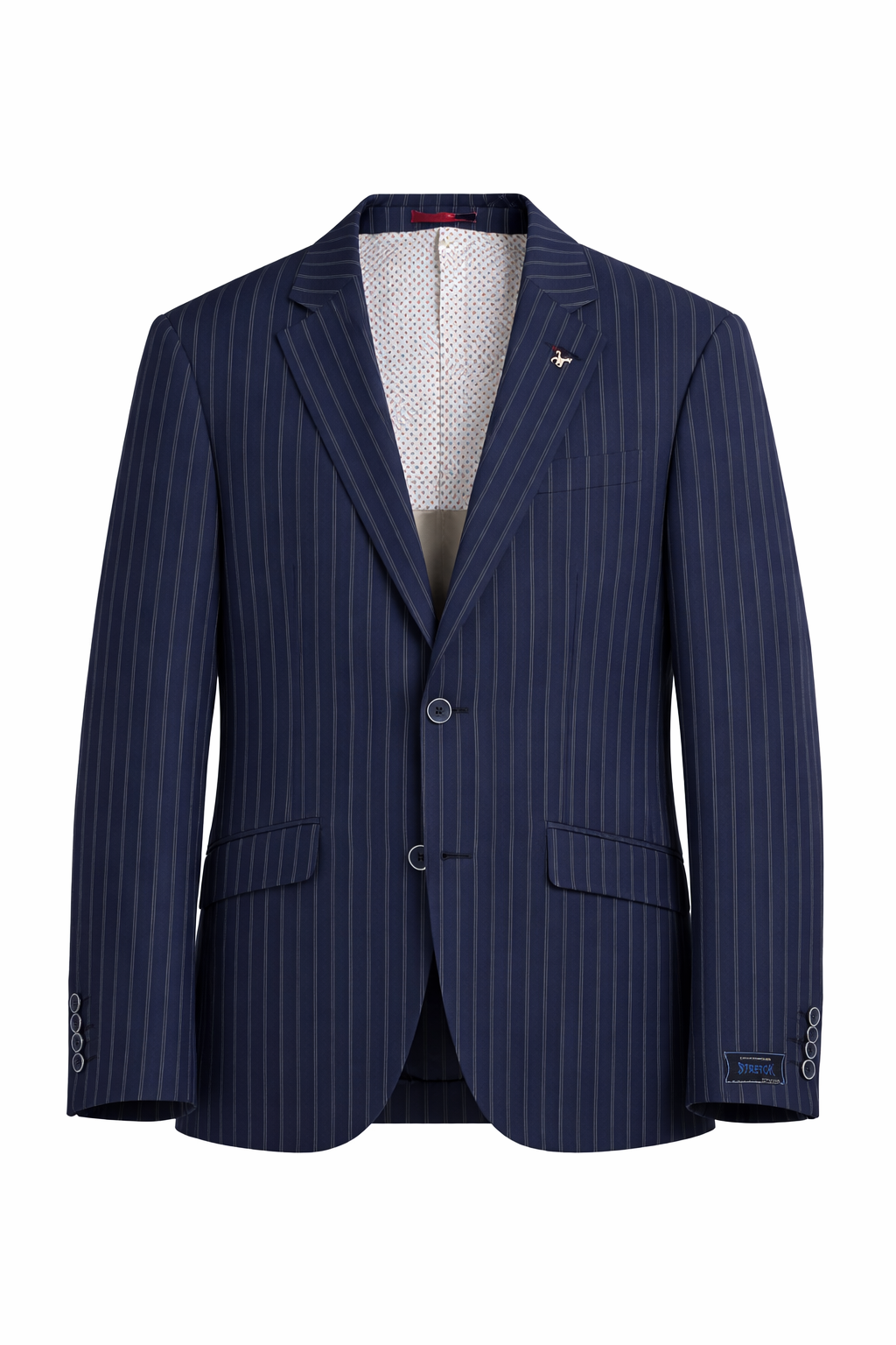 Navy Blue & White Striped Boating Jacket | Wool Blend Blazer