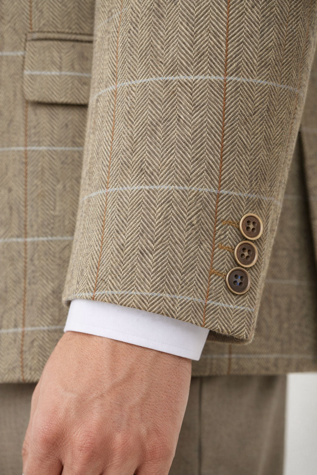 Fawn Check Herringbone Tweed Jacket | Wool Blend Blazer