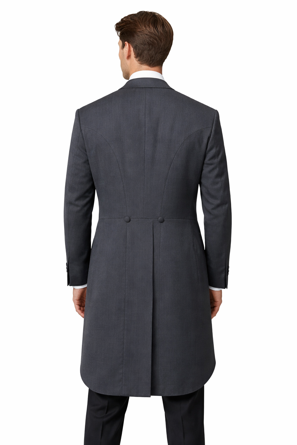 Grey Herringbone Lightweight Tailcoat Jacket | Masterhand Wool Tail