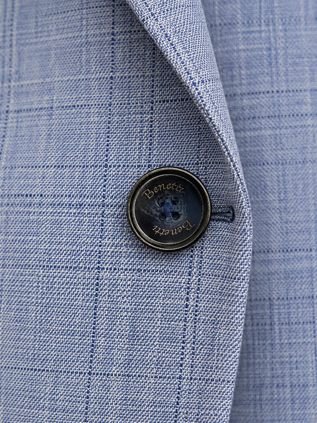 Light Blue Checked Blazer | Tailored Fit Smart Casual Sports Jacket | Seine Blue