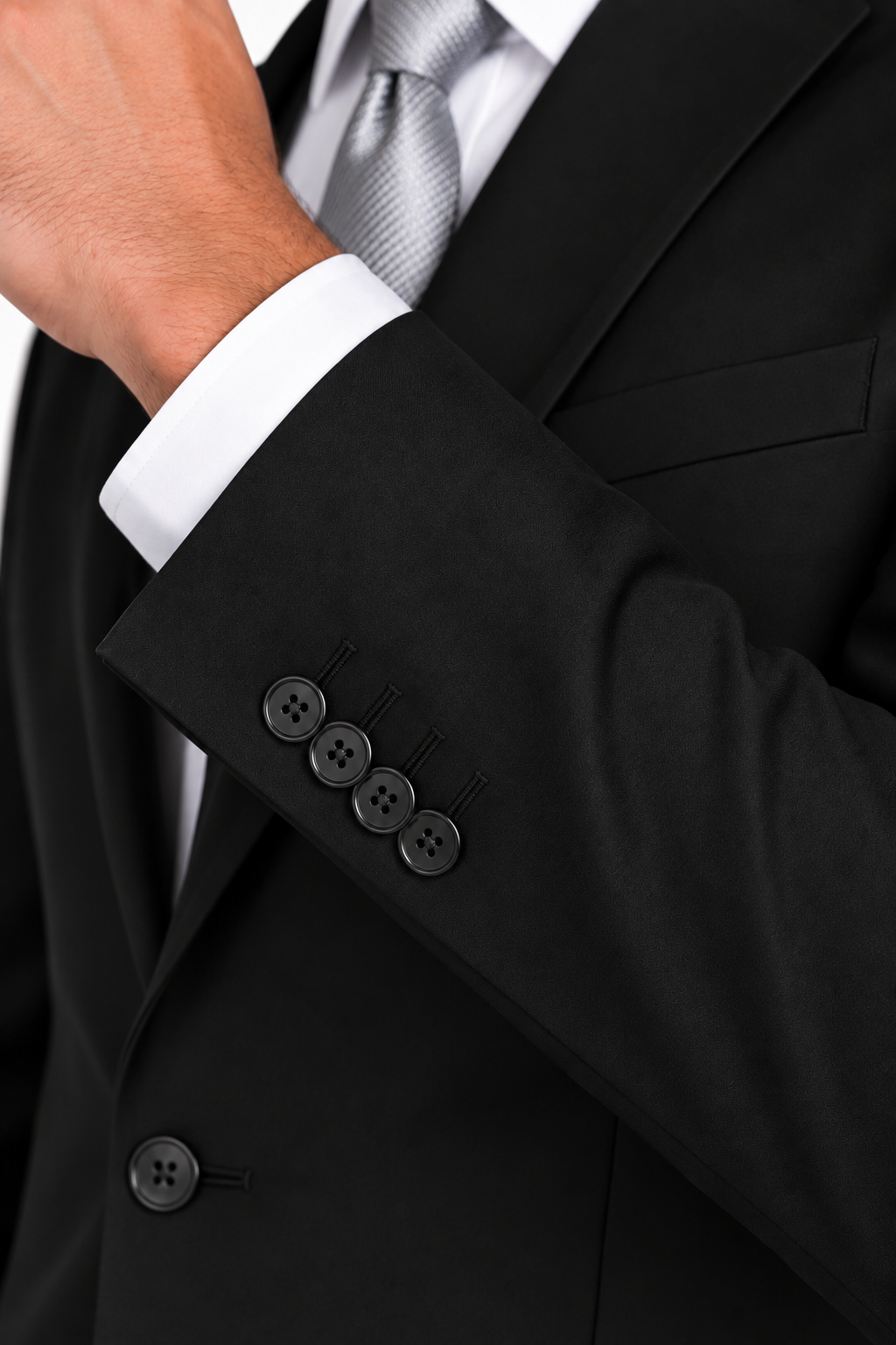Plain Black 2 Piece Masonic Suit | Formal Short Jacket & Pinstripe Trousers | Masons Freemason Suit