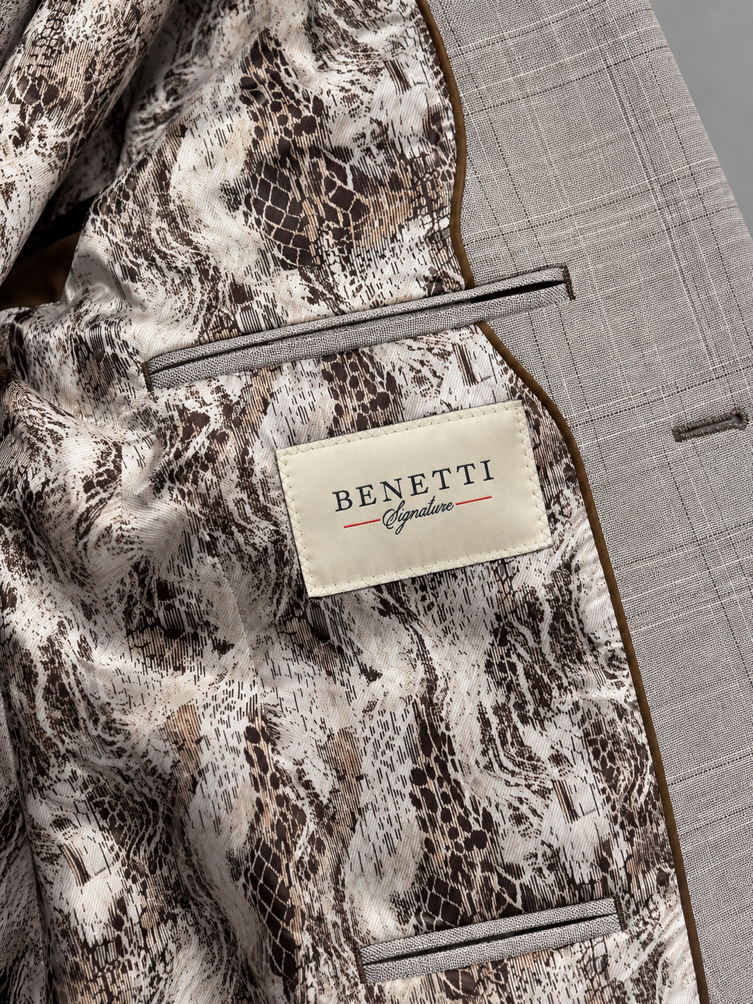 Stone Check Blazer Jacket | Regular Fit Smart Casual Sports Jacket | Seine Stone