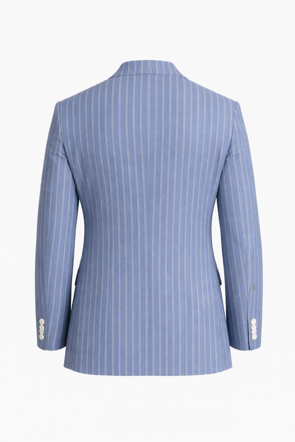 Light Blue & White Striped Boating Jacket | Wool Blend Blazer