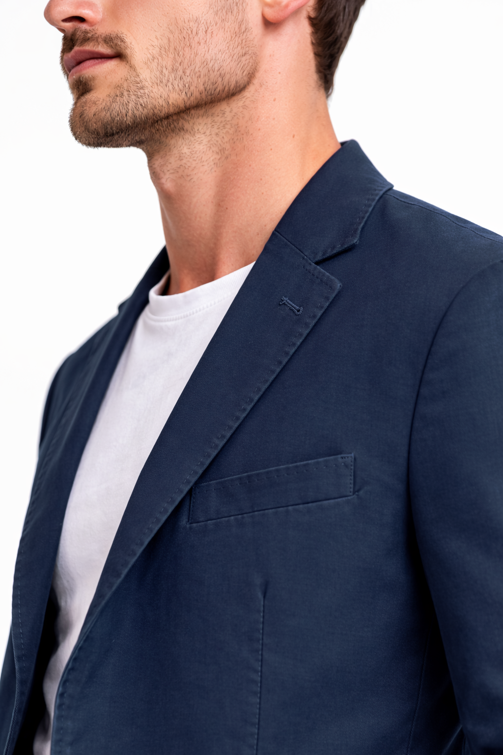 Navy Blue Cotton Sports Jacket | Lightweight Non-Lined Blazer
