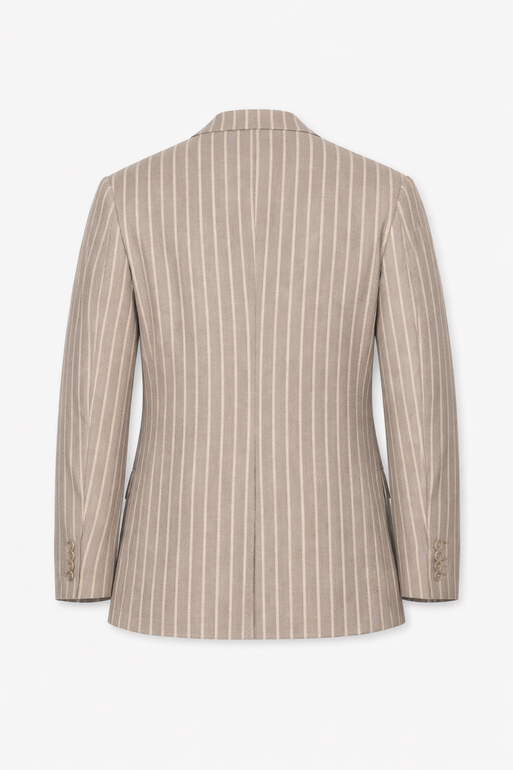 Taupe & Beige Linen Boating Jacket with subtle Blue Stripes | Wool Blend Blazer