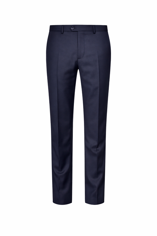 Ben Sherman Navy Blue 100% Wool Trousers | Slim Fit