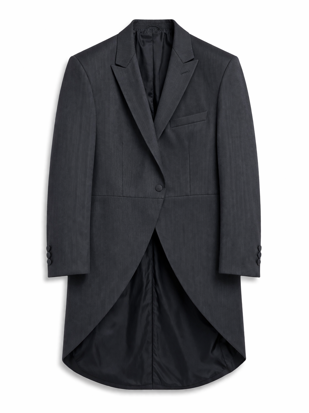 Grey Herringbone Lightweight Tailcoat Jacket | Masterhand Wool Tail