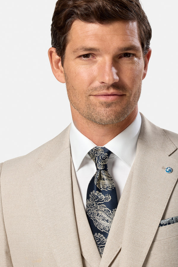 Benetti Beige Slim Fit 3 Piece Suit | Albert Stone | Jacket, Trousers & Waistcoat