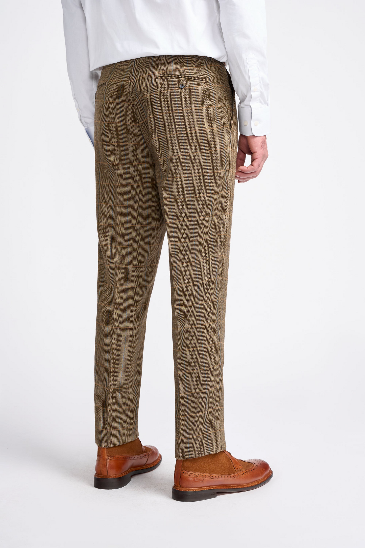 Cavani 3 Piece Tweed Suit | Albert Brown Herringbone | Wool Slim Fit