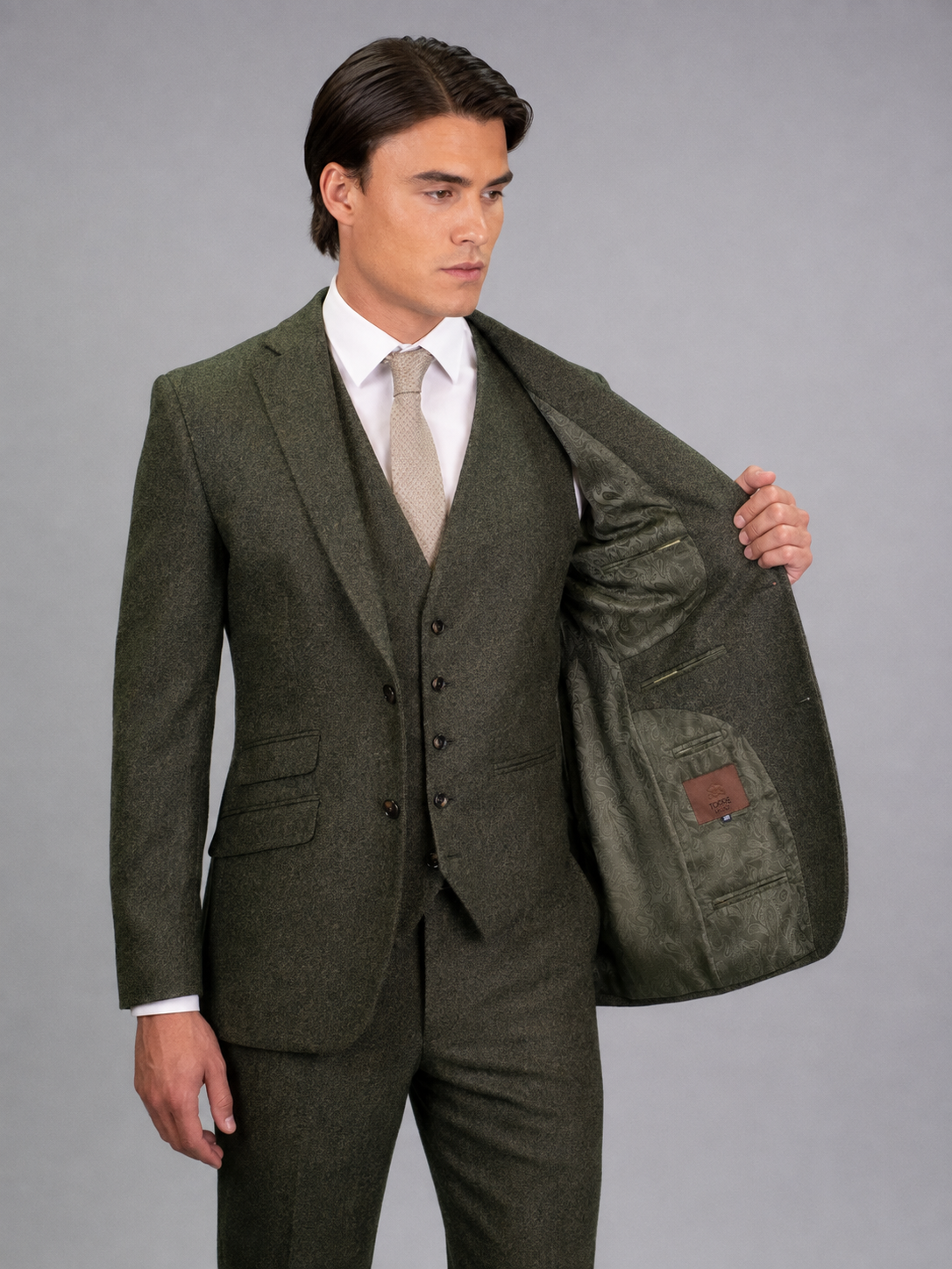 Torre Green Yorkshire Mill Tweed 3 Piece Suit | 100% Wool | Regular Fit