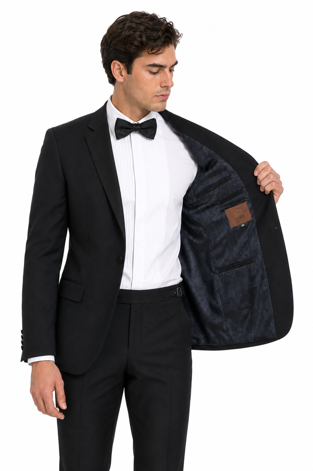 Torre Black 2 Piece Dinner Suit | Wool Rich Jacket & Trousers Tuxedo | Hampton