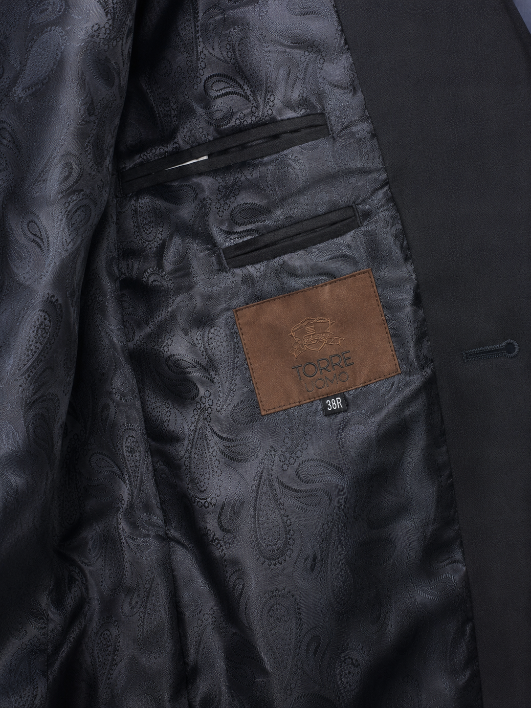 Torre Black 2 Piece Dinner Suit | Wool Rich Jacket & Trousers Tuxedo | Hampton