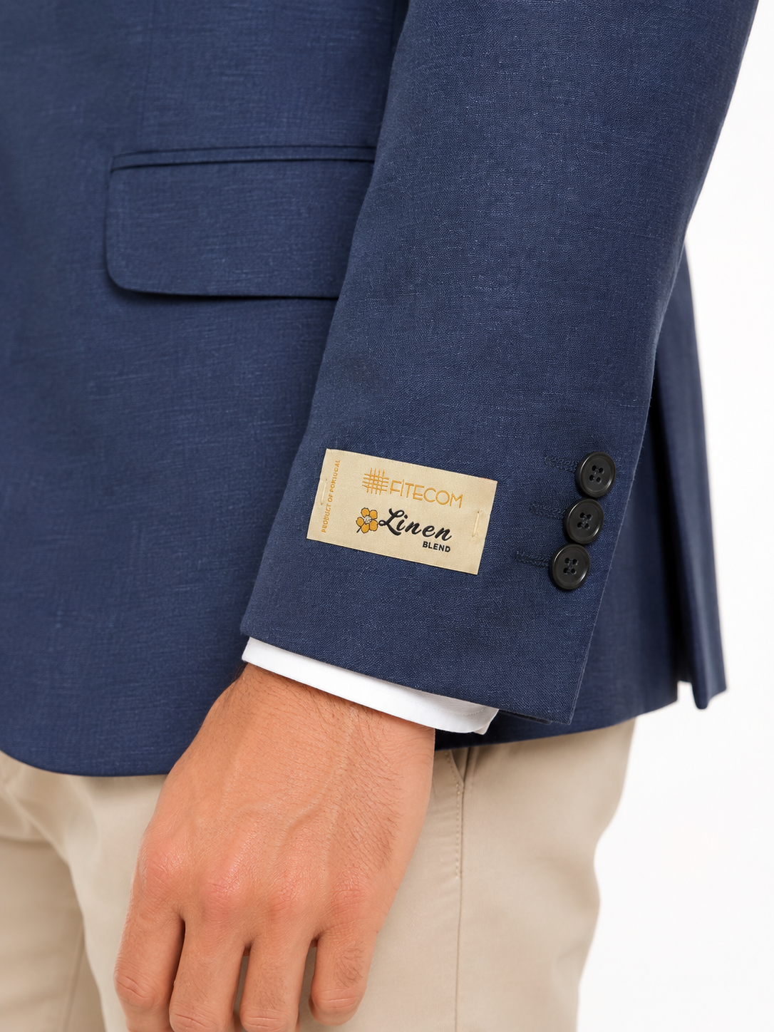 Navy Blue Linen & Cotton Jacket | Paisley Lined