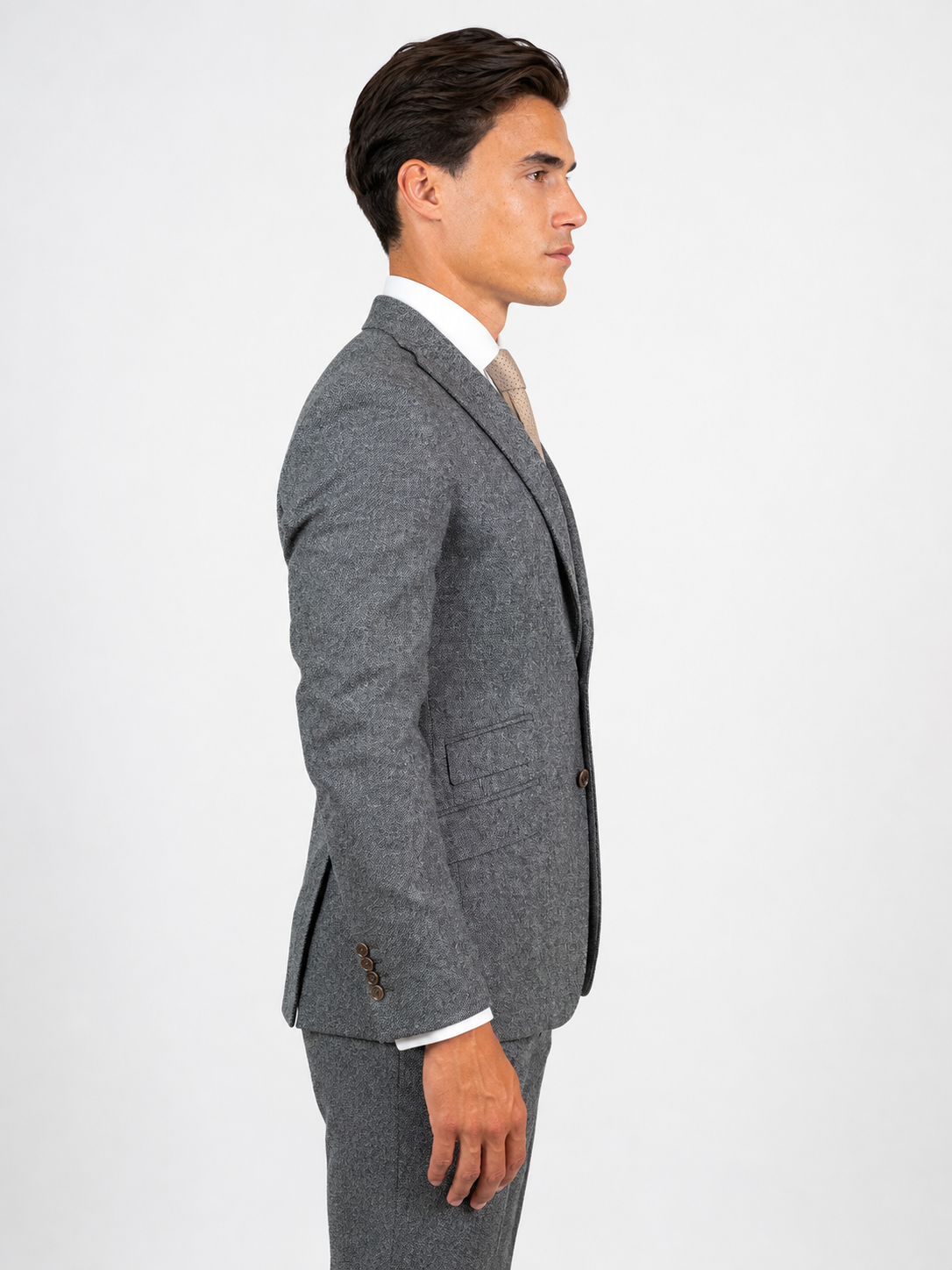 Torre Grey Yorkshire Mill Tweed 3 Piece Suit | 100% Wool | Regular Fit