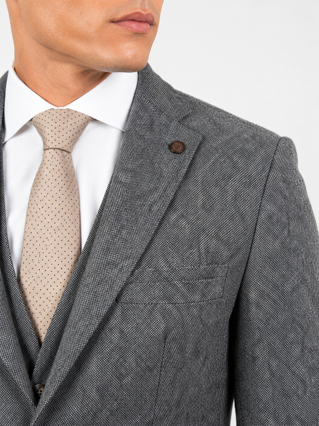 Torre Grey Yorkshire Mill Tweed 3 Piece Suit | 100% Wool | Regular Fit